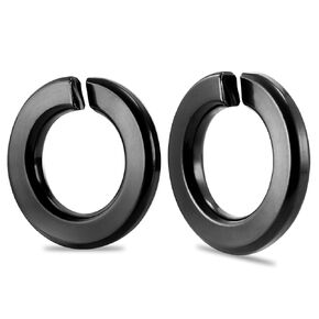 M8 Lock Washer Spring Lock Washer, 304 Stainless Steel 18-8, Black Finish, Pack of 50