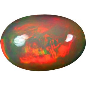 11.33 ct OVAL CABOCHON (19 x 13 mm) FLASHING 360 DEGREE MULTICOLOR ETHIOPIAN RAINBOW OPAL NATURAL LOOSE GEMSTONE