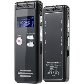 Digital Voice Recorder Mini Voice Recorder Upgraded Small Audio Recorder with MP3&USB for Lectures, Meetings, Interviews…(8GB Memory Supports TF Expansion)