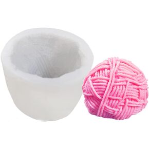 Resin Candle Making Mold Silicone Knitted Ball Candle Moulds Woollen Yarn Bubbles Fondant Mold for Candle Making Cake Soap Wax Ice Cream Polymer Clay Crafts