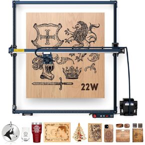 SCULPFUN S30 Ultra-22W Laser Engraver, 84W Laser Engraving Machine with Automatic Air-Assist Pump, 600x600mm Engraving Area, Laser Cutter & Engraver Machine for Wood, Craft Paper, Acrylic, Leather