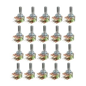 uxcell WH148 50K Ohm Variable Resistors Dual Turn Rotary Carbon Film Taper Potentiometer 20pcs