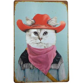 AIQIBAO Metal Vintage Tin Sign Decor-Dog Cat Wall Decor for Home Garage Bar Pub Kitchen Outdoor Retro Art Sign 12" X 8"