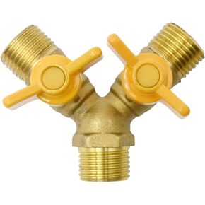 3-Way Union Cross/Diverter Shutoff Ball Valve 3 Outside Wire 3-Way Gas Valve 1/2" Male Brass Garden Irrigation Fitting