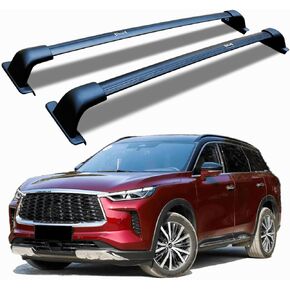 Roof Racks CNC Aluminum Alloy ONLY Rail Cross Bars Rail Fit for Infiniti QX60 QX-60 QX 60 Rack 2022 2023 2024 Crossbar Black in Kuwait