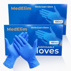 MEDELIM Nitrile Medical Exam Gloves: Powder-Free, Non-Sterile, 5 mil Disposable Glove, Blue