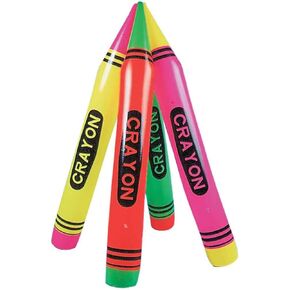 Rhode Island Novelty 44 Inch Neon Crayon Inflates Assorted colors Set of 12