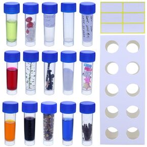 Plastic Vials, 5ML Leak-Proof Test Tube with Caps Storage Tube Sample Containers Vials for Fountain Pen Ink Condiments Seeds Samples Essential Oils Pigment Glitter DIY Jewelry Compnents