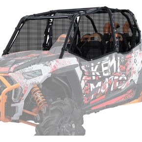 KEMIMOTO XP4 1000 Window Mesh Roll Cage Side Window Net Sun Protective Shield Ventilated Net 4 Door UTV Window Netting Compatible with 2014-2023 Polaris RZR XP4 1000/ RZR XP4 Turbo