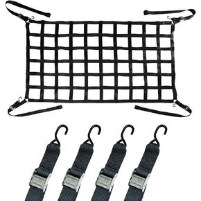 US Cargo Control Short Truck Bed Cargo Net, 5.5 Foot x 4.2 Foot, Heavy Duty Truck Cargo Net for Pickup Truck Beds with S-Hooks and Cam Buckles, Ideal for Pickup Truck Beds and Trailers
