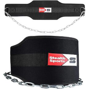 حزام غمس شديد التحمل 36 بوصة حزام وزن سلسلة - رفع الأثقال كمال الأجسام 7.5 بوصة عرض 9 مم سميك من النيوبرين مبطن لدعم الظهر في صالة الألعاب الرياضية وحزام سحب لأعلى وحزام غمس للتمرين in Kuwait