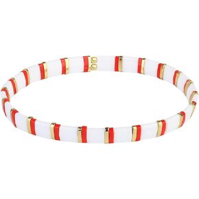 KELITCH Stretch Bracelets Mixed Tila Seed Beaded Bracelets Lucky Jewelry for Women Lovers