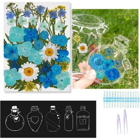 64 Pcs DIY Dried Flower Bookmark kit, transparent dried pressed flowers bookmarks making kit, clear sprout Page bookmarks set, Include Dried Flowers Handmade Bookmark for Students Teachers Reading