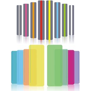16Pcs Guided Reading Highlight Strips, Reading Ruler Reading Tracking Highlight Strips Colored Overlays Bookmark Assorted Colors Helps with Dyslexia（2 Sizes，8 Colors）
