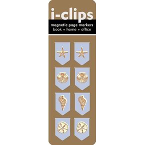 Seashells i-Clip Magnetic Page Markers (Set of 8 Magnetic Bookmarks)