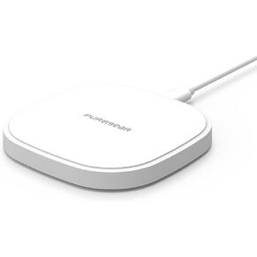 PureGear 15W Qi-Certified Fast Wireless Charging Pad for iPhone 15/15Pro/15ProMax/14/13/12, Galaxy S24 S23 S22 S21 S20 & More Qi Enable Devices Include AC Adapter and 4Ft USBC Cable(Lifetime Coverage)