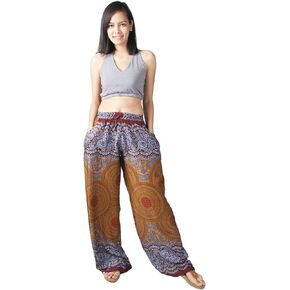 LOFBAZ Palazzo Harem Pants for Women Yoga Hippie Boho Beach Lounge Travel PJs