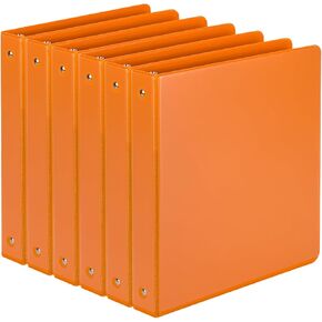 ViVin 1 Inch Round Ring View Binder for Durability, Standard 3 Ring Binder for 200 Sheets of US Letter Size Paper, PVC-Free, 6-Pack (Red)