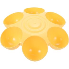 Hemobllo Cat Bowls, Plastic Cat Food Water Bowls, Multi-Cat Feeder 6-Meal Kitten Food Dishe Flower Petals Shaped Multiple Cat Feeder Bowl with 6 Cat Bowls Bowls Set (Blue)