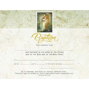 Certif-Baptism (Christ At Hearts Door) (Package of 6)