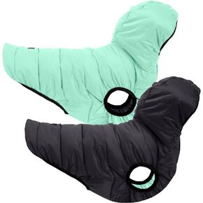 Pawtitas Reversible Dog Windproof Jacket | Water Resistant | Dog Coat for Winter to Keep Your Puppy Warm for Cold Weather Jacket | Pink - Grey Up Dog Vest for Small Breed Dogs - Pouch Included