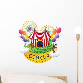 ملصق جداري من Wallmonkeys Carnival Circus قابل للتقشير واللصق (12 بوصة عرض × 12 بوصة ارتفاع) WM324517 in Kuwait