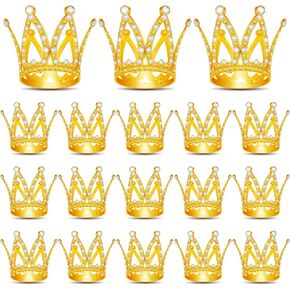 18 Pcs Crown Cake Topper, Mini Tiara Birthday Cake Toppers, Mini Crown for Flower Arrangements Women Lady Girl Wedding Baby Shower Birthday Party