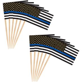 JAVD 100 Pcs US Air Force Wings Cake Topper Flag, Small Mini United States Military Air Force Wings Toothpick Flags On Stick,Decorations Supplies for Army Party Events Celebration