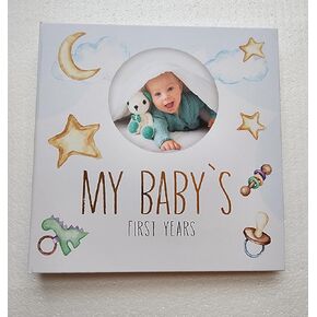 Baby Books for New Parents Keepsake, Baby Memory Book, with Baby Footprint Kit, Modern Design with Sliding Box, Pregnancy Journals for First Time Moms, Baby Photo Album, for 5 Years Old.