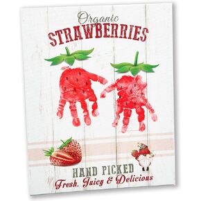 Strawberry Baby Shower Handprint Hand ArtCraft for Girl Kids Baby Toddler, Farm Sign Strawberries Farm Sign Strawberries Keepsake Gift for Party Ideas.(not Included Inks) in Kuwait