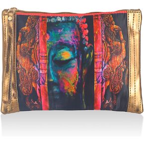 Priyaasi Women's Divine Dhyan Buddha Zipper Pouch 's - Stylish, Trendy, Handy, Casual Ladies Money Purse with Chain Closure
