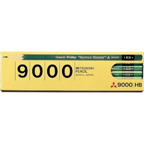 三菱鉛筆 Mitsubishi Pencil K9000HB 9000 HB Pencils, 1 Dozen
