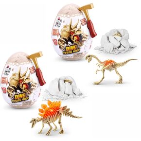 Robo Alive Mini Dino Fossil Find (2 Pack, Gigantoraptor & Stegosaurus) by ZURU Boys 5+ Dig and Discover, STEM, Excavate Prehistoric Fossils, Educational Toys, Great Science Kit Gift for Girls and Boy