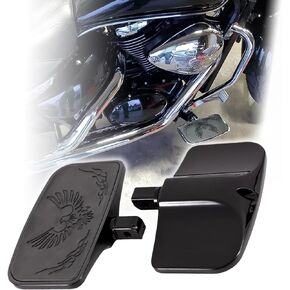 Chome Front Rear Rider Passenger Floorboard FootPeg for Kawasaki (Eagle 7.9 * 4.5", Black)