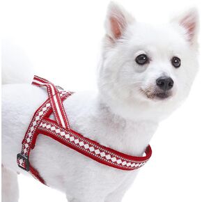 Blueberry Pet 4 Colors Soft & Comfy 3M Reflective Jacquard Padded Dog Harness, Chest Girth 20.5" - 26", Pink, Medium, Adjustable Harnesses for Dogs