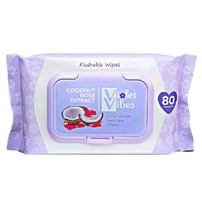 Flushable Wipes for Women - Coconut Rose, 400 Count, Plant Based, Gentle on Sensitive Skin
