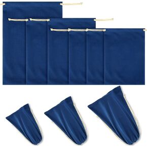 Kingdder 6 Pcs 3 Sizes Adult Toy Storage Drawstring Storage Microfiber Toy Bag Organizer Stuff Pouch Sack Drawstring Gift Bags for Jewelry Women Men Travel Camping Valentines Birthday Gifts,Dark Blue
