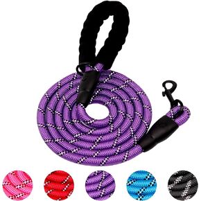 Heavy Duty Dog Leash with Soft Padded Handle 4/5/6.5/10FT Reflective Rope Dog Leash Comfortable Design Metal Carabiner Clip for Small Medium Large Dogs