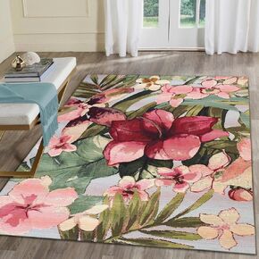 Liora Manne Carmel Indoor/Outdoor Power Loomed Synthetic Blend Low Profile Area Rug - Transitional Coastal Seashell Decorative (Shells Sand) (1'11" x 4'11")