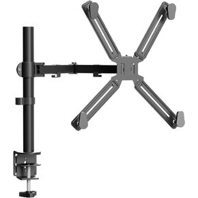 WALI Single Monitor Arm Desk Mount, with Mounting Adaptor Brackets, Monitor Arm Holds Up to 27" Screens Without Mounting Holes, Adjustable Stand for Home, Office, School Application, (M001U), Black
