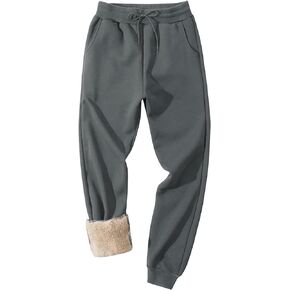 Flygo Men's Fleece Lined Sherpa Sweatpants Winter Warm Pants Jogger Lounge Athletic Pant with Pockets