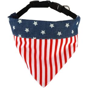 BinaryABC USA Flag Dog Bandana with Buckle,American Flags Dog Bandana Pet Scarfs,4th of July Independence Day Pet Decorations (Large)