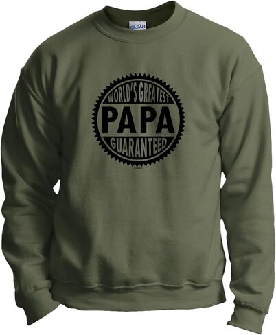 ThisWear World's Greatest Papa Guaranteed Long Sleeve Crewneck Sweatshirt in Saudi Arabia