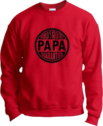 ThisWear World's Greatest Papa Guaranteed Long Sleeve Crewneck Sweatshirt in Saudi Arabia