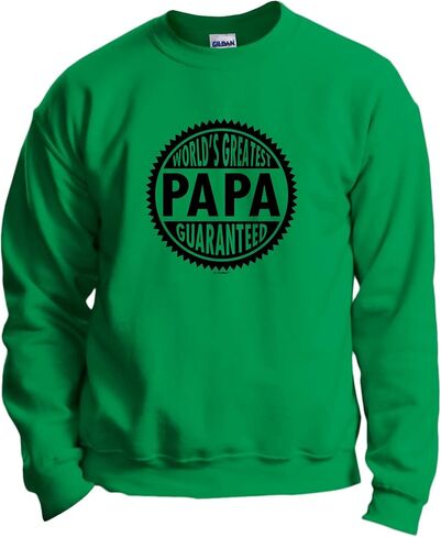 ThisWear World's Greatest Papa Guaranteed Long Sleeve Crewneck Sweatshirt in Saudi Arabia