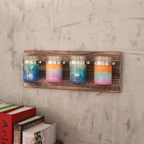 HOMKO Rustic Mason Jar Toothbrush Holder Wall Mounted - Mason Jar Bathroom Wall Storage Organizer – Farmhouse Wall Decor Small Bathroom Storage Containers (Rustic Gray) in Saudi Arabia