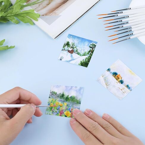 Amabro 12PCS Detail Paint Brushes, Fine Tip Paint Brush Set Miniature Brushes for Fine Detailing & Art Painting Micro Paintbrush for Acrylic Watercolor Oil Face Nail Art Model Painting Line Drawing in Saudi Arabia