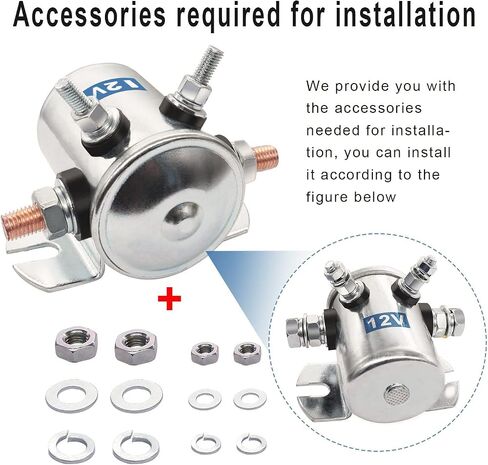 Mankk Max 300A مرحل الملف اللولبي للخدمة المستمرة 12VDC SPST 4 محطة بداية الملف اللولبي المطلي بالنيكل موصل تيار عالي لعربات الجولف ونش البحرية M-022-12V in Saudi Arabia