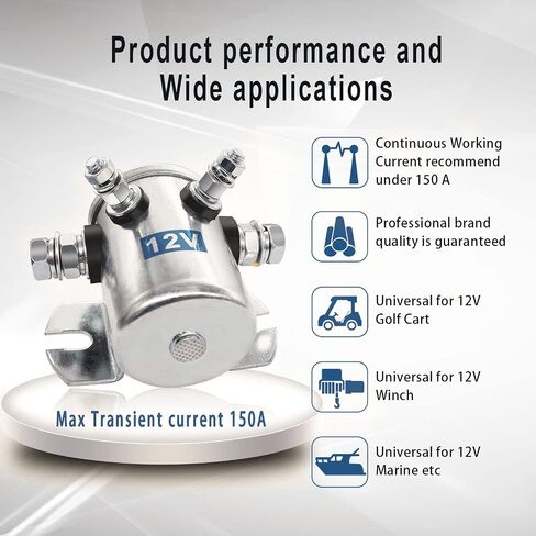 Mankk Max 300A مرحل الملف اللولبي للخدمة المستمرة 12VDC SPST 4 محطة بداية الملف اللولبي المطلي بالنيكل موصل تيار عالي لعربات الجولف ونش البحرية M-022-12V in Saudi Arabia
