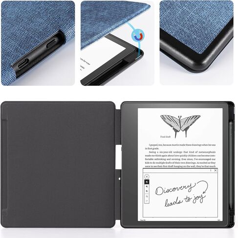 حافظة CoBak لجهاز Kindle Scribe - غطاء جلد PU جديد تمامًا مع ميزة التنبيه التلقائي للنوم لجهاز Kindle Scribe 10.2 بوصة 2022 تم إصداره مع حامل قلم in Saudi Arabia